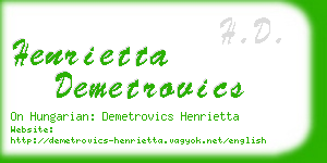 henrietta demetrovics business card
